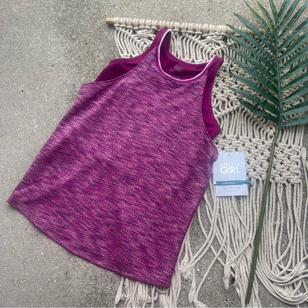 Athleta Girl Pink Purple Marled Racerback Tank
